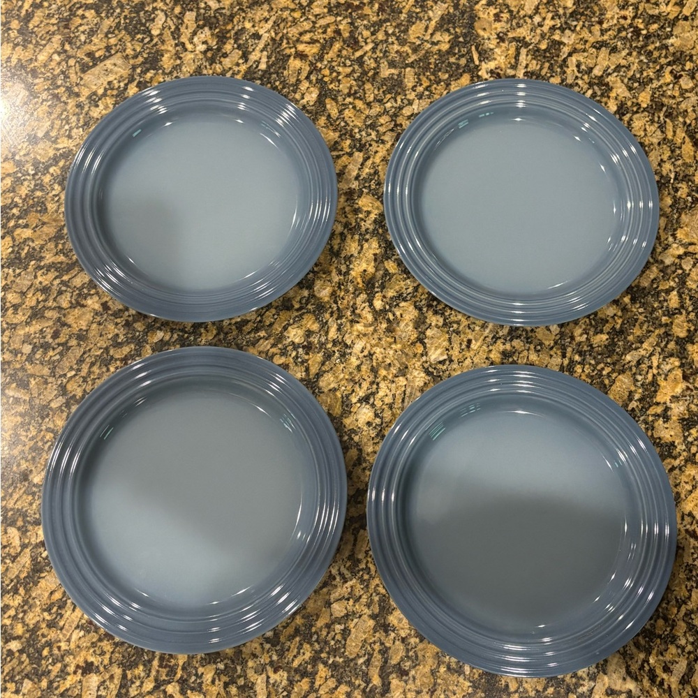 NWT Le Creuset 8 1/2” salad Plates/Chambray